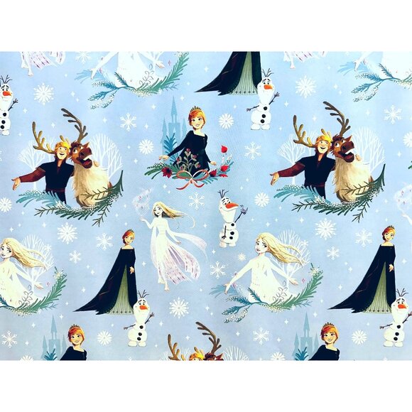 Hallmark Wrapping Paper Christmas Frozen Elsa Anna Blue 70 sq ft Jumbo Roll - Picture 1 of 3